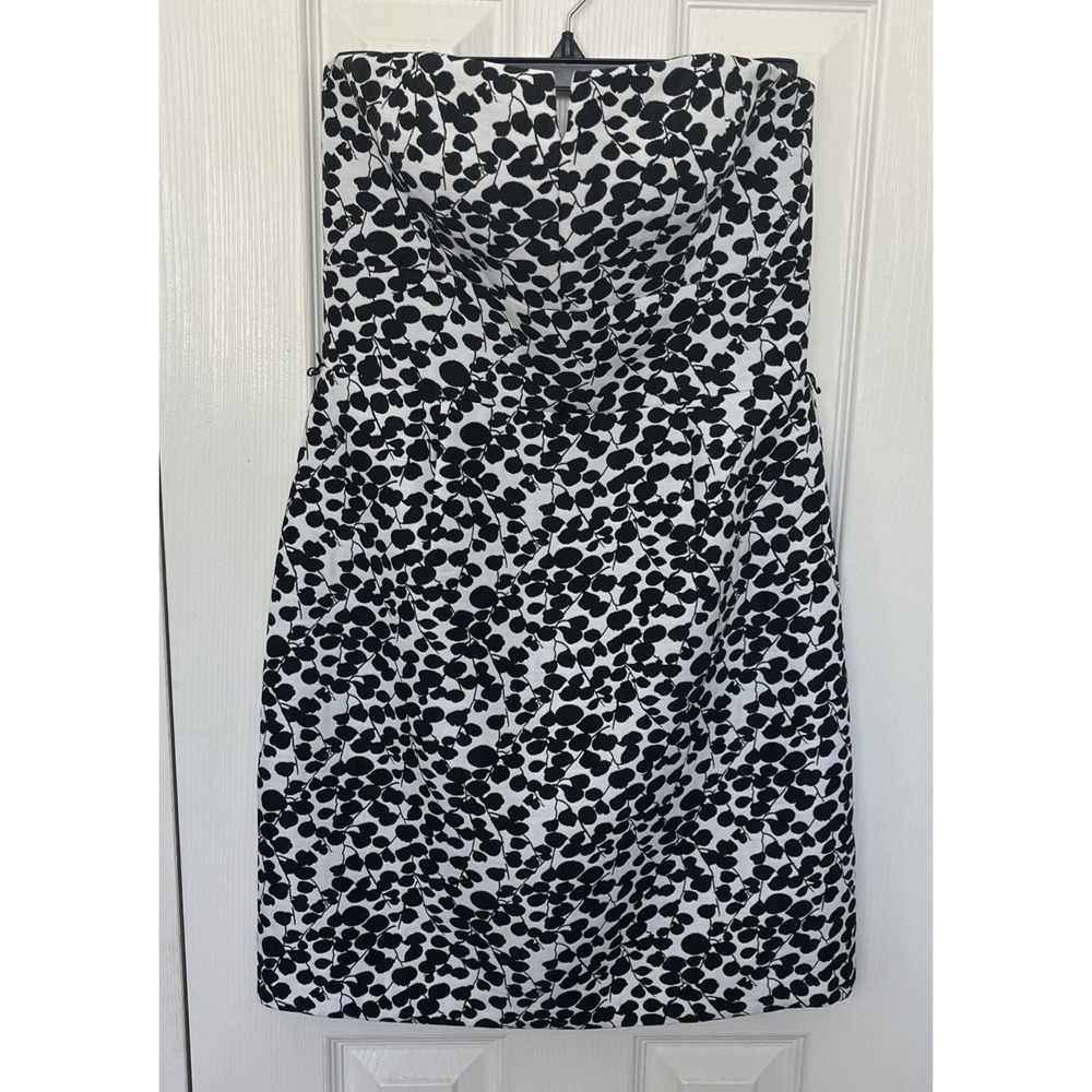 Max and Cleo Womens Camilla Strapless Cocktail Dress 6 Black White Sheath